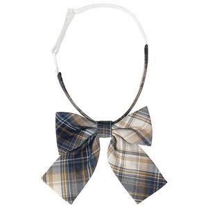 Plaid Pre-tied Bow Tie Adjustable Neck Strap Colorful Bowties Dark Blue Brown